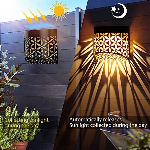 TIJNN Solar Deck Lights-4 Pack IP65 Waterproof, LED Landscape Lighting Solar Outdoor Light Solar Garden Light, Patio, Backyard, Patio - Iron Black