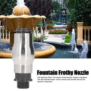 YOUTHINK Frothy Nozzle, G1 Male Thread Frothy Foam Jet Fountain Nozzle 304 Stainless Steel Water Spray Head for Garden