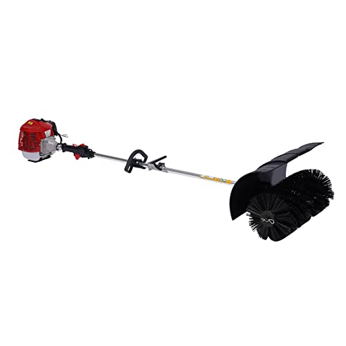 DYRABREST Sweeper Machine, 52CC 2-Strock Walk Behind Cleaning Machine,2.3HP Handheld Nylon Brush Broom Sweeper Gas Powered for Concrete Driveway Sidewalks Turf Lawn Garden Snow