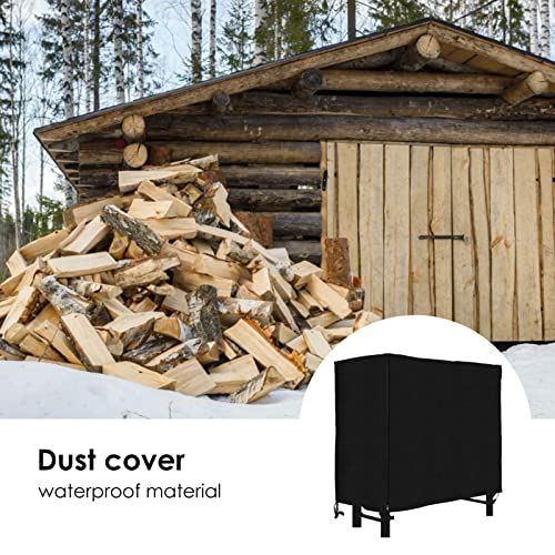 pologmase Firewood Log Rack Cover, 210D Oxford Large Capacity Outdoor Log Holder, Waterproof Garden Firewood Log Rack Protective Cover for Wood Logs, Dust-Proof UV Resistant Firewood Log Protector