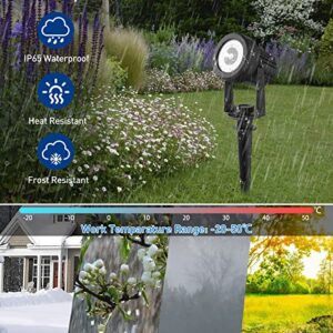 T-SUNUS Solar Landscape Spotlights, Solar Garden Spot Light IP65 Waterproof 9.8ft Cable, 2000mAh Separated Solar Panel, Auto On/Off for Garden Driveway Pathway Pool Area(Warm White 3000K)