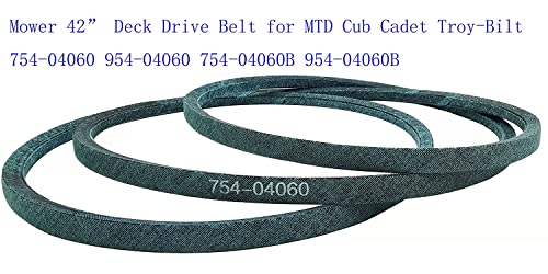 Qissiq Mower 42” Deck Drive Belt for MTD Cub Cadet Troy-Bilt 754-04060 954-04060 754-04060B 954-04060B