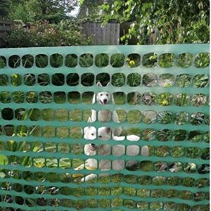 OLDMACDONALD Guardian Warning Barrier, Plastic Mesh Fence, Construction Barrier Netting, Green 4ft x 164ft (1.22m x 50m) (mesh 1.75"x1.75"), Garden Fencing, for Snow, Poultry, Chicken, Garden Netting