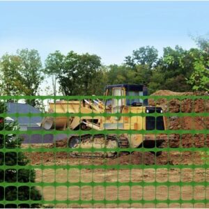 OLDMACDONALD Guardian Warning Barrier, Plastic Mesh Fence, Construction Barrier Netting, Green 4ft x 164ft (1.22m x 50m) (mesh 1.75"x1.75"), Garden Fencing, for Snow, Poultry, Chicken, Garden Netting