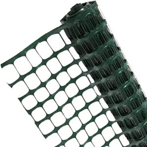 OLDMACDONALD Guardian Warning Barrier, Plastic Mesh Fence, Construction Barrier Netting, Green 4ft x 164ft (1.22m x 50m) (mesh 1.75"x1.75"), Garden Fencing, for Snow, Poultry, Chicken, Garden Netting