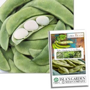 henderson baby lima bean seeds for planting, 30+ heirloom seeds per packet, (isla’s garden seeds), non gmo seeds, botanical name: phaseolus lunatus, great yields, excellent garden gift