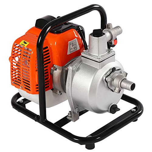 DNYSYSJ 43CC Gasoline Engine Water Pump, 2 Stroke 1.7HP 1 Inch Gas-Powered Water Transfer Pump High Pressure Pump for Irrigation Pool Lawn Garden, EPA Certified