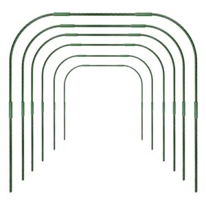 nzxvse 6pcs garden hoops for row cover, 34.6×36 inch greenhouse frame tunnel hoop, steel rust-free grow with plastic coated support frame, dia 11mm green