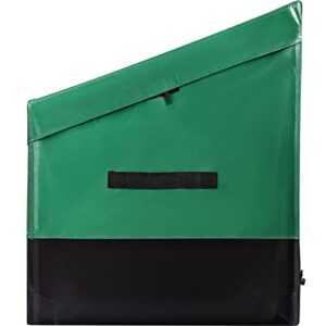 VEVOR Outdoor Storage Box, 100 Gallon Waterproof PE Tarpaulin Deck Box w/Galvanized Frame, All-Weather Protection & Portable, for Camping, Garden, Poolside, and Yard, Black & Green