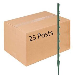 fi-shock p-30g 30 inch garden fence post, ideal for gardens and temporary fencing – 25 pack,dark green