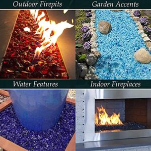 Dragon Glass 1/4" Reflective Fire Glass, 10 lb, Cobalt Blue