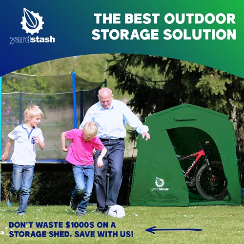 YardStash Bike Storage Tent Heavy Duty, Outdoor, Portable Shed Cover for Bikes, Lawn Mower, Garden Tools for Waterproof, Heavy-Duty Tarp to Protect from Rain, Wind and Snow, Spring Cleaning Essential