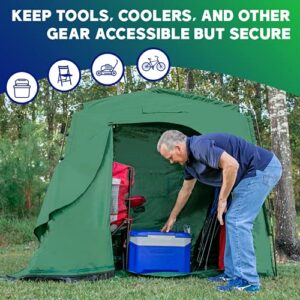 YardStash Bike Storage Tent Heavy Duty, Outdoor, Portable Shed Cover for Bikes, Lawn Mower, Garden Tools for Waterproof, Heavy-Duty Tarp to Protect from Rain, Wind and Snow, Spring Cleaning Essential