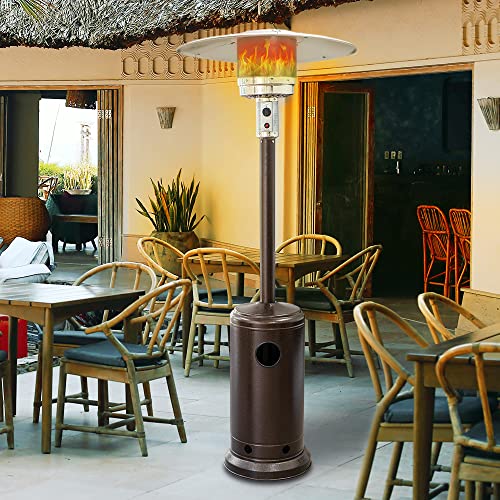 Plant Support Propane Outdoor Heater 48000BTU, Outdoor Patio Heater with Overheat Protection, with Wheels for Restaurants, Garden and Commercial Use (PPH-BRN)