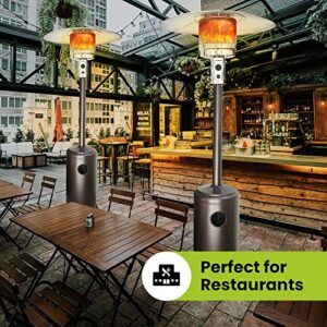 Plant Support Propane Outdoor Heater 48000BTU, Outdoor Patio Heater with Overheat Protection, with Wheels for Restaurants, Garden and Commercial Use (PPH-BRN)