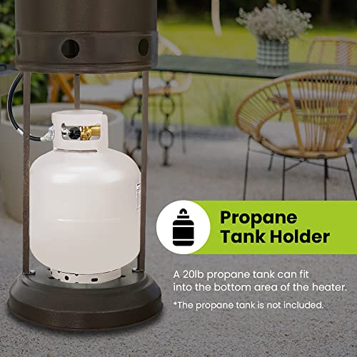 Plant Support Propane Outdoor Heater 48000BTU, Outdoor Patio Heater with Overheat Protection, with Wheels for Restaurants, Garden and Commercial Use (PPH-BRN)