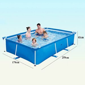 Frame Swimming Pool, Above Ground Swimming Pool - Outdoor Metal Frame Pool Set for Garden, Backyard, Lawn, Courtyard (Size : 259x170x61cm)