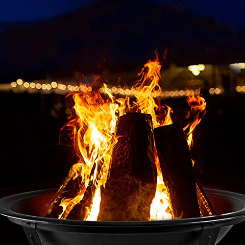 Wilrex Outdoor Fire Pits, 22'' Portable Bonfire FirePits for Outside Wood Burning with Spark Screen and Fireplace Poker for Backyard Garden Patio Bonfire Heating, Camping and BBQ, Black