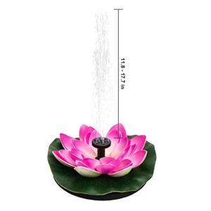 Flantor Solar Power Pump,Water Lily Bird Bath Fountain, Artificial Floating Lotus Flowers Brushless Pumps for Fish Pond Garden Patio Aquarium and Outdoor Pool Decor