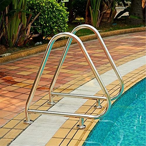 BTZHY Swimming Pool Handrails Easy-to-Install Hand Rail 304 Stainless Steel Reinforced Base Stair Railing for Garden Backyard Pools