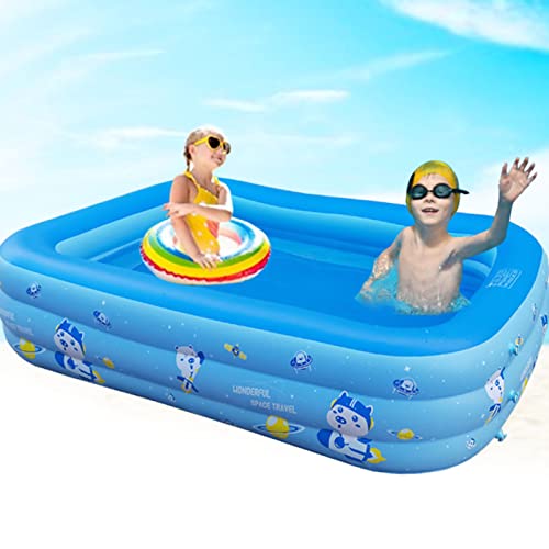 Family Lounge Pool, Durable Material Sturdy Inflatable Swimming Pool Fast Drainage Thickened for Garden