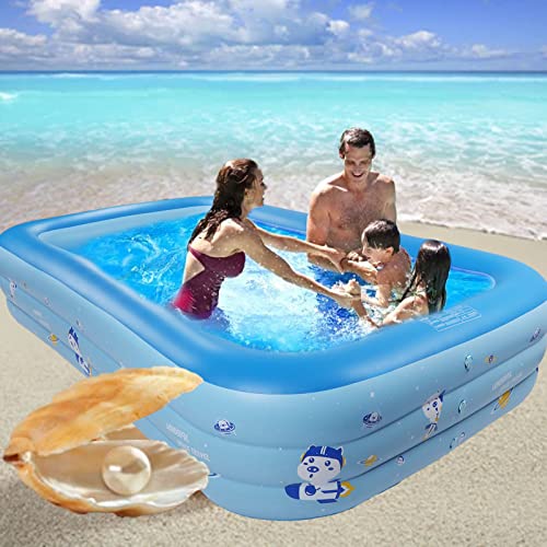 Family Lounge Pool, Durable Material Sturdy Inflatable Swimming Pool Fast Drainage Thickened for Garden