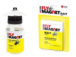 safer brand victor fly magnet replacement reusable trap – with 3 baits