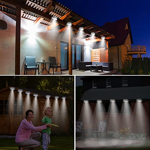 12 Pieces Solar Gutter Solar Lights Outdoor 9 LED Waterproof Gutter Solar Lighting Deck Fence Sun Power Lamps White Light for Garden Backyard Pathway Roof Yard Utility Patio Wall (White)