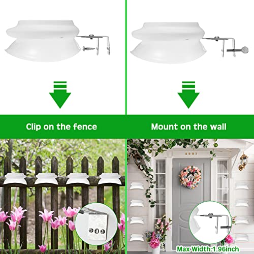 12 Pieces Solar Gutter Solar Lights Outdoor 9 LED Waterproof Gutter Solar Lighting Deck Fence Sun Power Lamps White Light for Garden Backyard Pathway Roof Yard Utility Patio Wall (White)