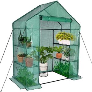 koksry mini greenhouse,greenhouses for outdoors,portable walk in green house for garden plants that need frost protection and away from pests, animals(56″x30″x76″)-green