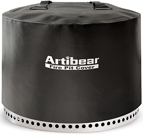 Artibear Outdoor Fire Pit Protective Shelter Cover Compatible for Solo Stove Bonfire, 21 Inch Round, Black