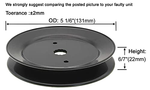 q&p Outdoor Power 2 Pieces 173436 42 48 inch Deck Spindle Pulley Replaces AYP 153535 173436 37-0041 532153535 Stens 275-284 for 130794 532130794 Pulley OD 5-3/16”(131mm)