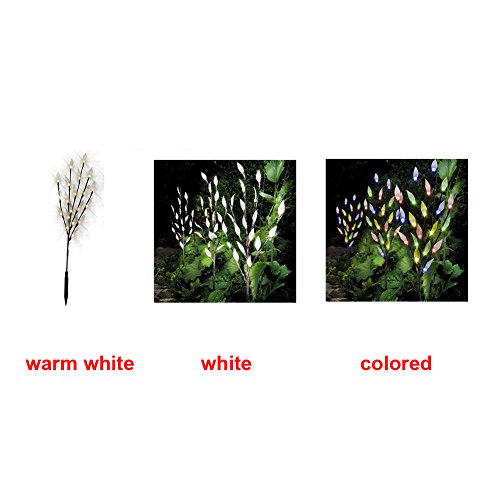 Houseen Solar Outdoor ​Garden Lights ​​, Set of 3 Solar Powered Tree Branch Twig Leaf LED Fairy Lights Outdoor Garden Pathway Light for Walkway, Yard, Lawn