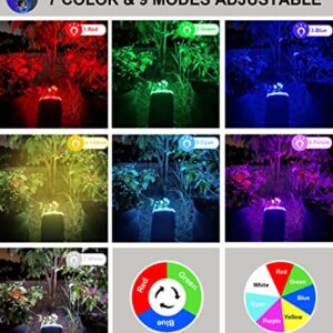 Anxbbo Solar Color Changing Spot Lights Outdoor, Waterproof 7 Colors16 LED Solar Landscape Spotlights, Solar Powered Multicolour Lights for Yard, Garden, Pathway, House, Christmas, 1 Pack