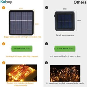 kolpop Solar String Lights Outdoor, 78.7FT 240LED Solar Fairy Lights Outdoor Waterproof 8 Modes Copper Wire Solar Powered Lights Indoor for Garden Patio Gate Yard Party Wedding Camping(Warm White)