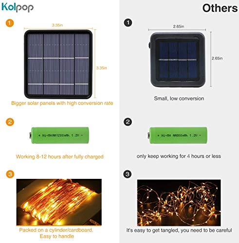 kolpop Solar String Lights Outdoor, 78.7FT 240LED Solar Fairy Lights Outdoor Waterproof 8 Modes Copper Wire Solar Powered Lights Indoor for Garden Patio Gate Yard Party Wedding Camping(Warm White)