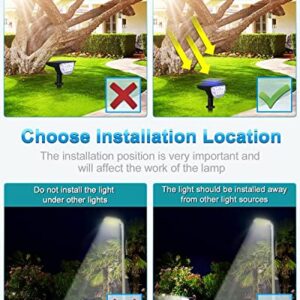 LiBlins Solar Landscape Spotlights Outdoor, [4 Pack/3 Modes] 2-in-1 Solar Landscaping Spotlights, IP67 Waterproof Solar Powered Wall Lights for Yard Garden Patio Driveway Pool (Cold White/33 LED)