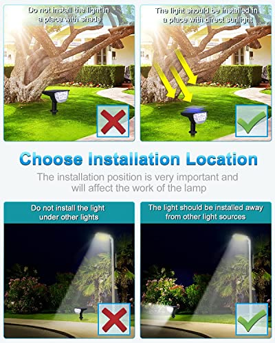 LiBlins Solar Landscape Spotlights Outdoor, [4 Pack/3 Modes] 2-in-1 Solar Landscaping Spotlights, IP67 Waterproof Solar Powered Wall Lights for Yard Garden Patio Driveway Pool (Cold White/33 LED)