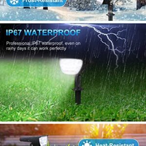 LiBlins Solar Landscape Spotlights Outdoor, [4 Pack/3 Modes] 2-in-1 Solar Landscaping Spotlights, IP67 Waterproof Solar Powered Wall Lights for Yard Garden Patio Driveway Pool (Cold White/33 LED)