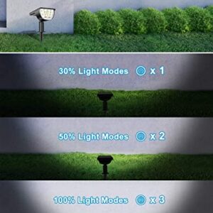 LiBlins Solar Landscape Spotlights Outdoor, [4 Pack/3 Modes] 2-in-1 Solar Landscaping Spotlights, IP67 Waterproof Solar Powered Wall Lights for Yard Garden Patio Driveway Pool (Cold White/33 LED)