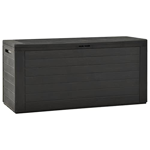 YEZIYIYFOB 76.6 gal Garden Storage Deck Box, Waterproof Plastic Garden Container Cabinet Tool for Patio, Lawn, Poolside, Backyard Outdoor Anthracite 45.7"x17.3"x21.7"