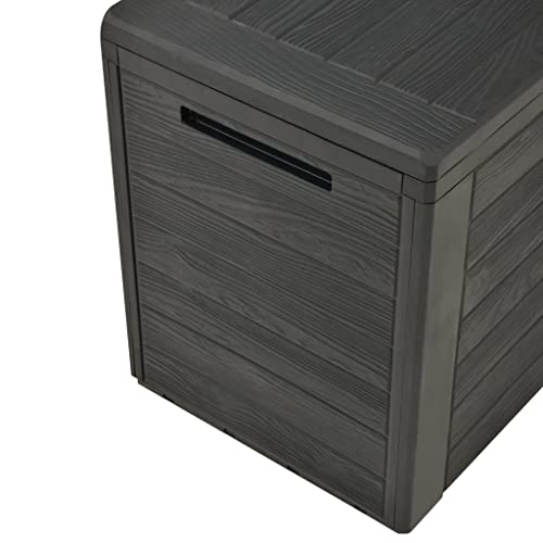 YEZIYIYFOB 76.6 gal Garden Storage Deck Box, Waterproof Plastic Garden Container Cabinet Tool for Patio, Lawn, Poolside, Backyard Outdoor Anthracite 45.7"x17.3"x21.7"