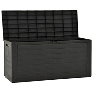 YEZIYIYFOB 76.6 gal Garden Storage Deck Box, Waterproof Plastic Garden Container Cabinet Tool for Patio, Lawn, Poolside, Backyard Outdoor Anthracite 45.7"x17.3"x21.7"