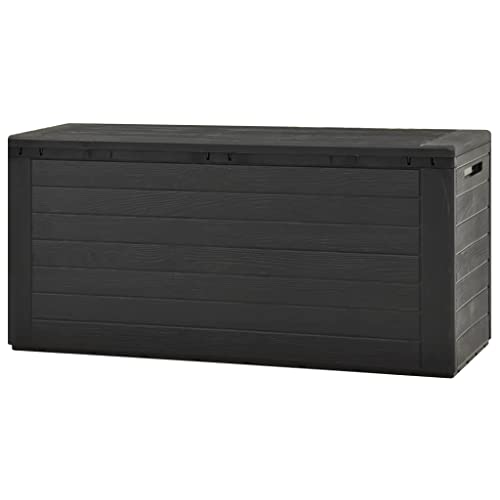 YEZIYIYFOB 76.6 gal Garden Storage Deck Box, Waterproof Plastic Garden Container Cabinet Tool for Patio, Lawn, Poolside, Backyard Outdoor Anthracite 45.7"x17.3"x21.7"