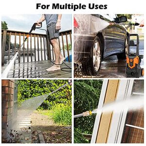 Max. 3000PSI 1.8GPM Electric Pressure Washer Power Washer, High Pressure Washer with Spray Gun 4 Nozzle Adapter and Soap Nozzle for Cleaning Garden Car Patio Fence Yard Driveways