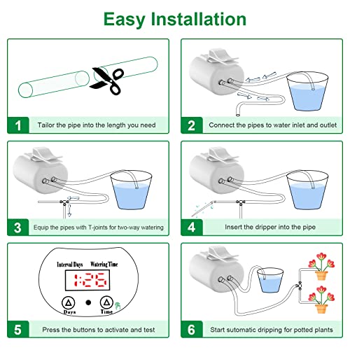 Automatic Watering System for Potted Plants Watering Devices Automatic Plant Waterer System with 8 Irrigation Drippers and 2 Sprinkler Chargeable