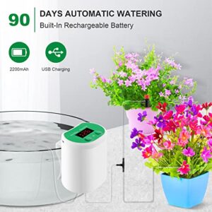 Automatic Watering System for Potted Plants Watering Devices Automatic Plant Waterer System with 8 Irrigation Drippers and 2 Sprinkler Chargeable