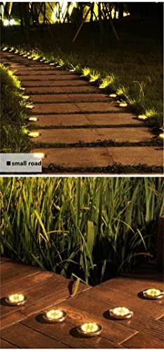 （8 Pack） Solar Ground Lights, 8LED Solar Powered Disk Lights Outdoor Waterproof Garden Light ，Landscape ，Lighting for， Yard Deck，Lawn，Patio Pathway，Walkway (White,Warm Colors，Color) (Multi-Colored)