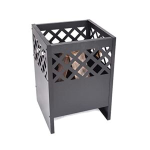 kaiwu metal fire pit stove grilled brazier bonfire pot household firewood pot winter heating outdoor garden stove (color : 01, size : 50 * 35 * 35cm)