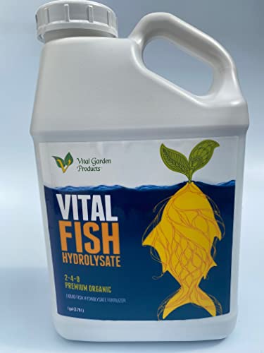 Vital Garden Supply - Vital Fish Hydrolysate 1 Gallon Jug - CDFA Organic Certified - Natural and Organic Cold Pressed Fish Fertilizer